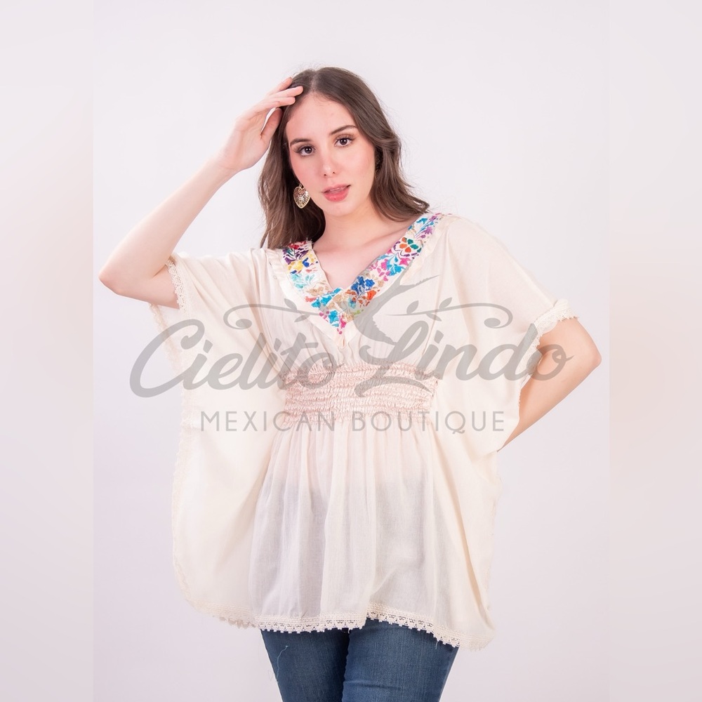 San Antonino Mariposa Cream Blouse